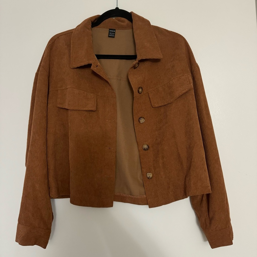 brown shein corduroy jacket